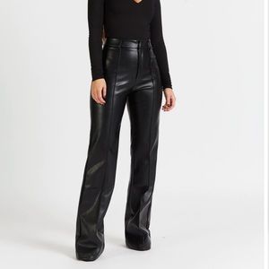 Black leather trousers